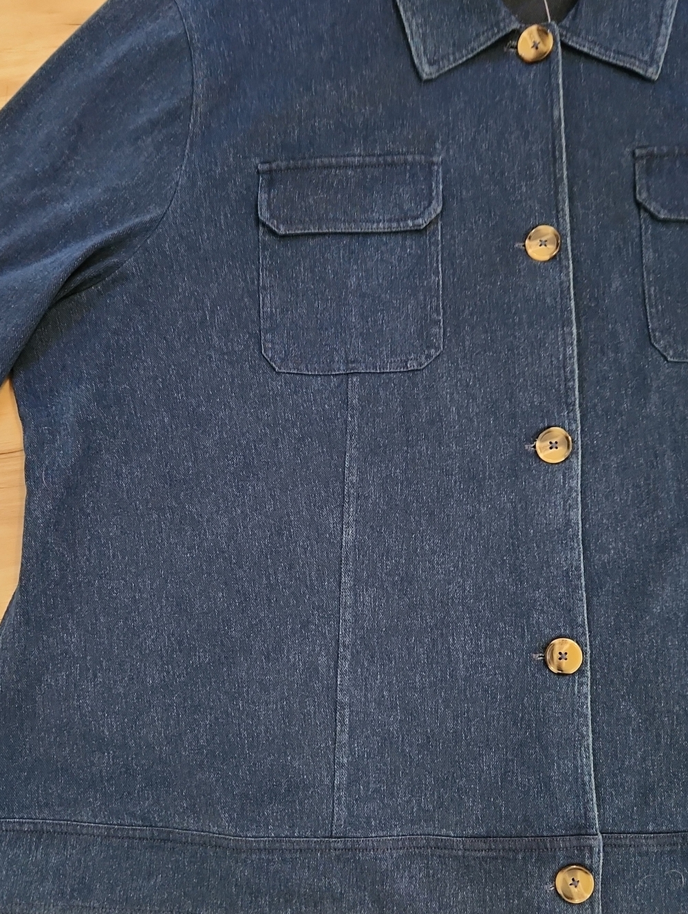 Draper's & Damon's Button Up Stretchy Lightweight Long Sleeve Denim Top Size 3X - Picture 4 of 12